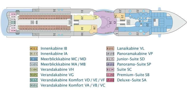 Aidaperle Deck 8