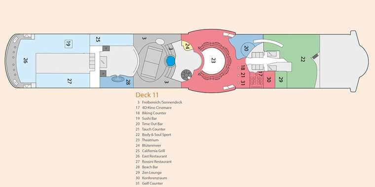 AIDAsol Deck 11