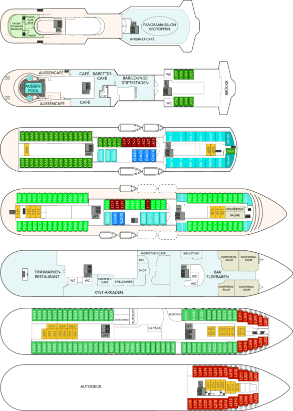MS Finnmarken Deckplan