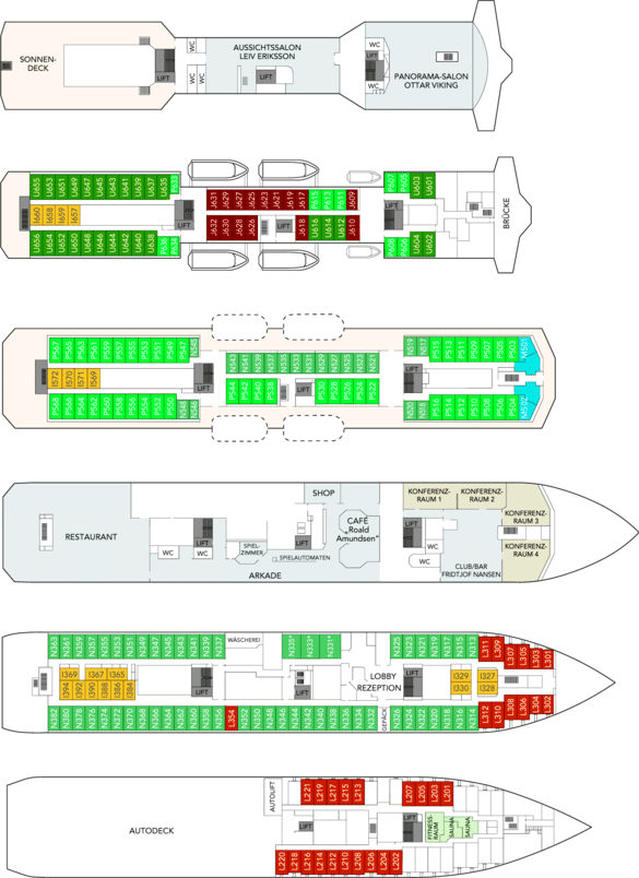 MS Kong Harald Deckplan