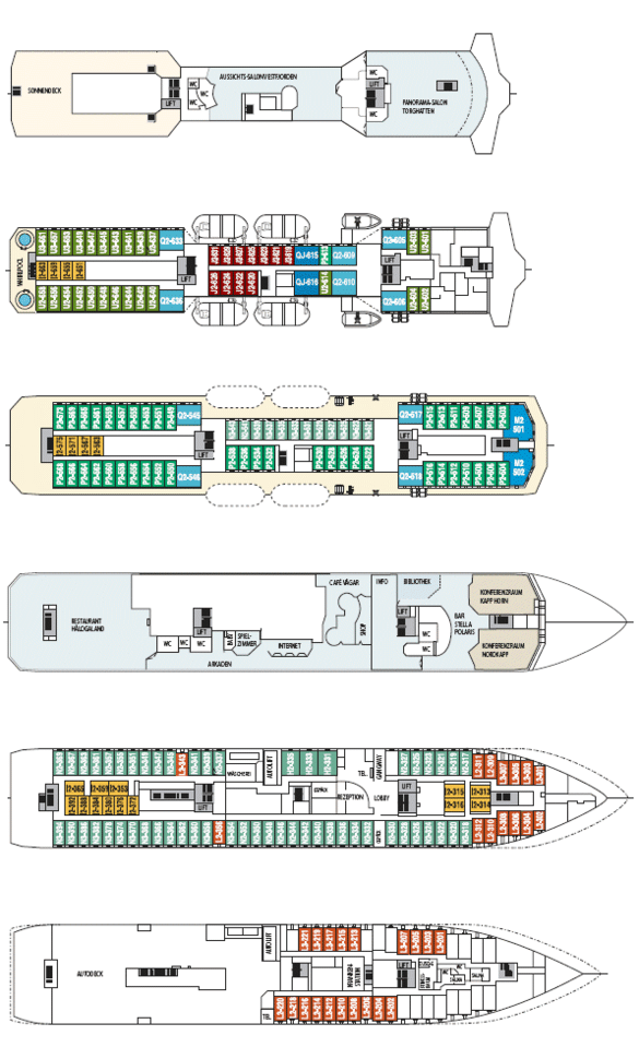 MS Nordnorge Deckplan