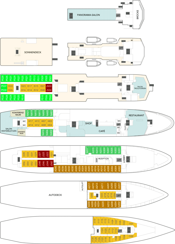 MS Vesteralen Deckplan
