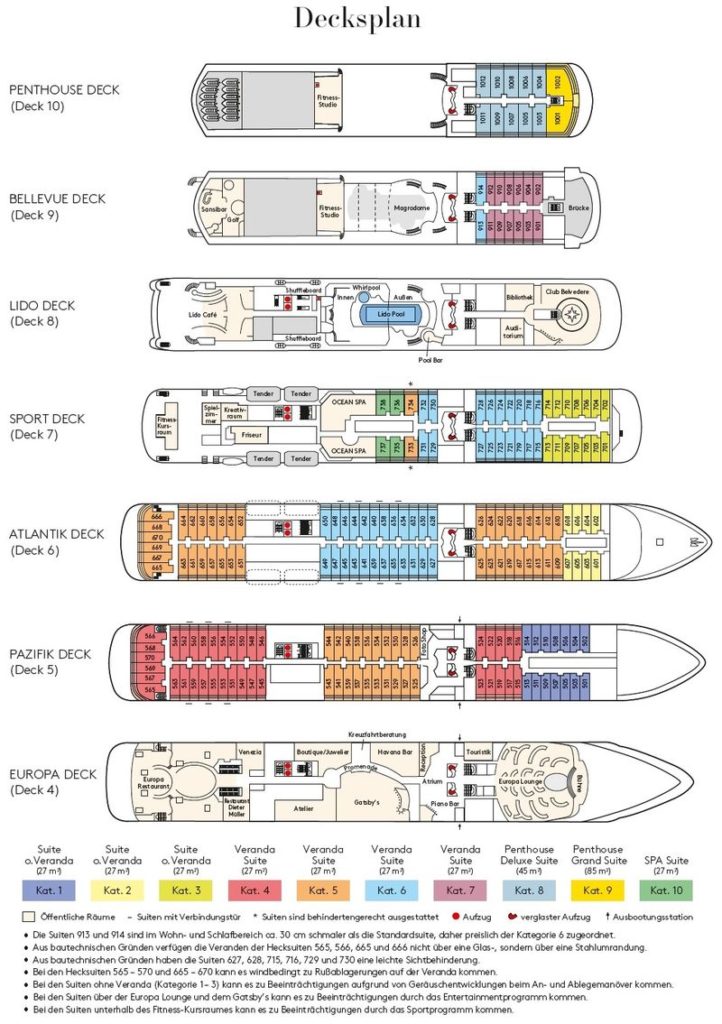 Deckplan MS Europa