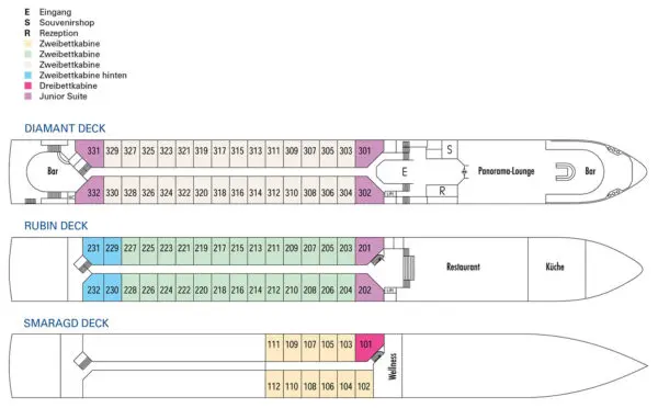 MS Viva Tiara Deckplan
