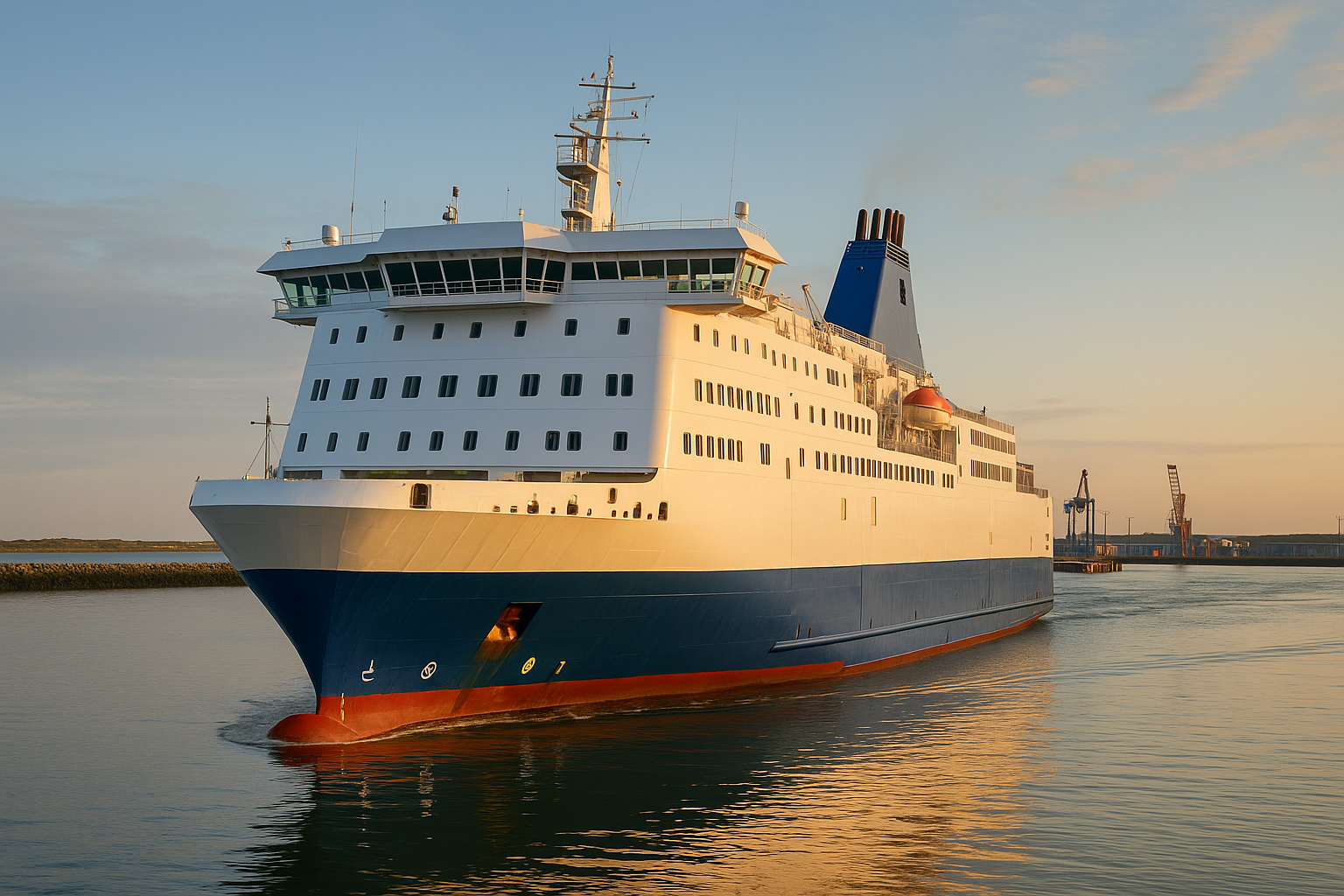 fähre im hafen von england fähre in england bei sonnigem wetter im hafen