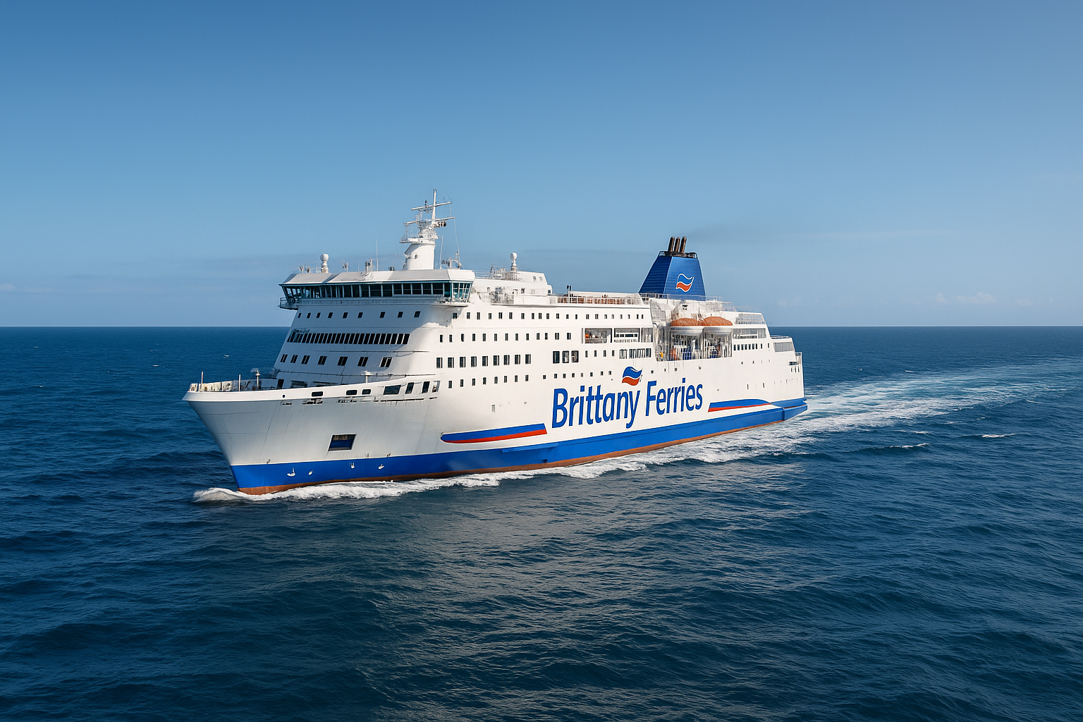autofähre rosslare bilbao auf dem atlantik bei sonnenschein